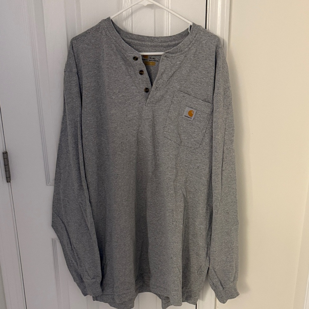 Carhartt Heather Gray Long Sleeve Henley